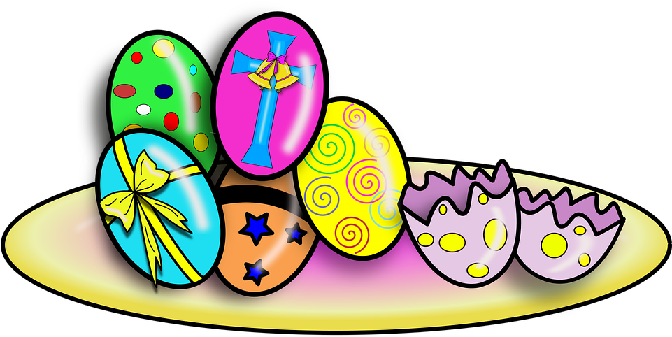 Easter Egg Color Spring Eat Happy Power Joy Clipart (960x517), Png Download