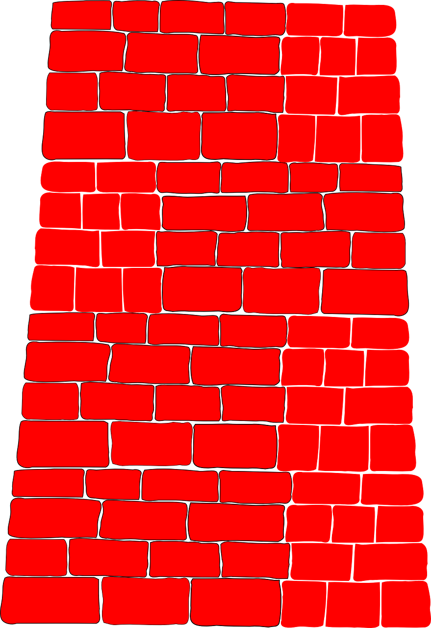 Wall Brick Red Blocks Chimney Png Image - Brick Wall Silhouette Png Clipart (879x1280), Png Download