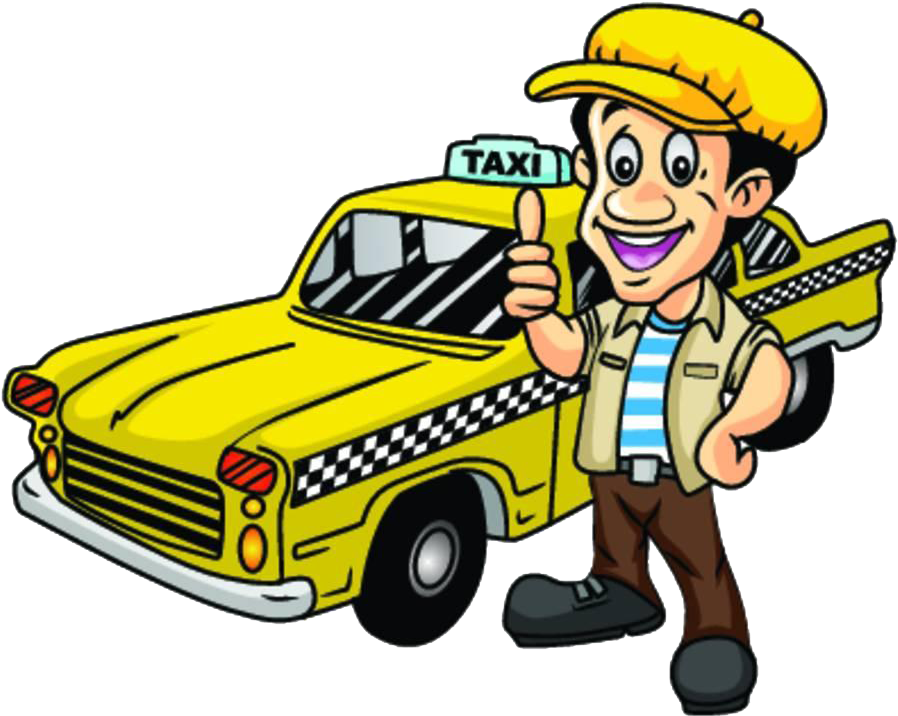 Taxi Driver Driving Clip Art - Taxi Driver Cartoon Png Transparent Png (1000x886), Png Download