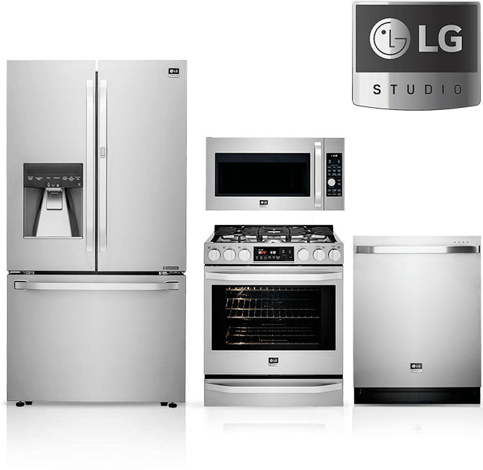 Kitchen Appliances, Lowe's Home Appliances Lowes Scratch - Lg Appliance Package Clipart (693x675), Png Download