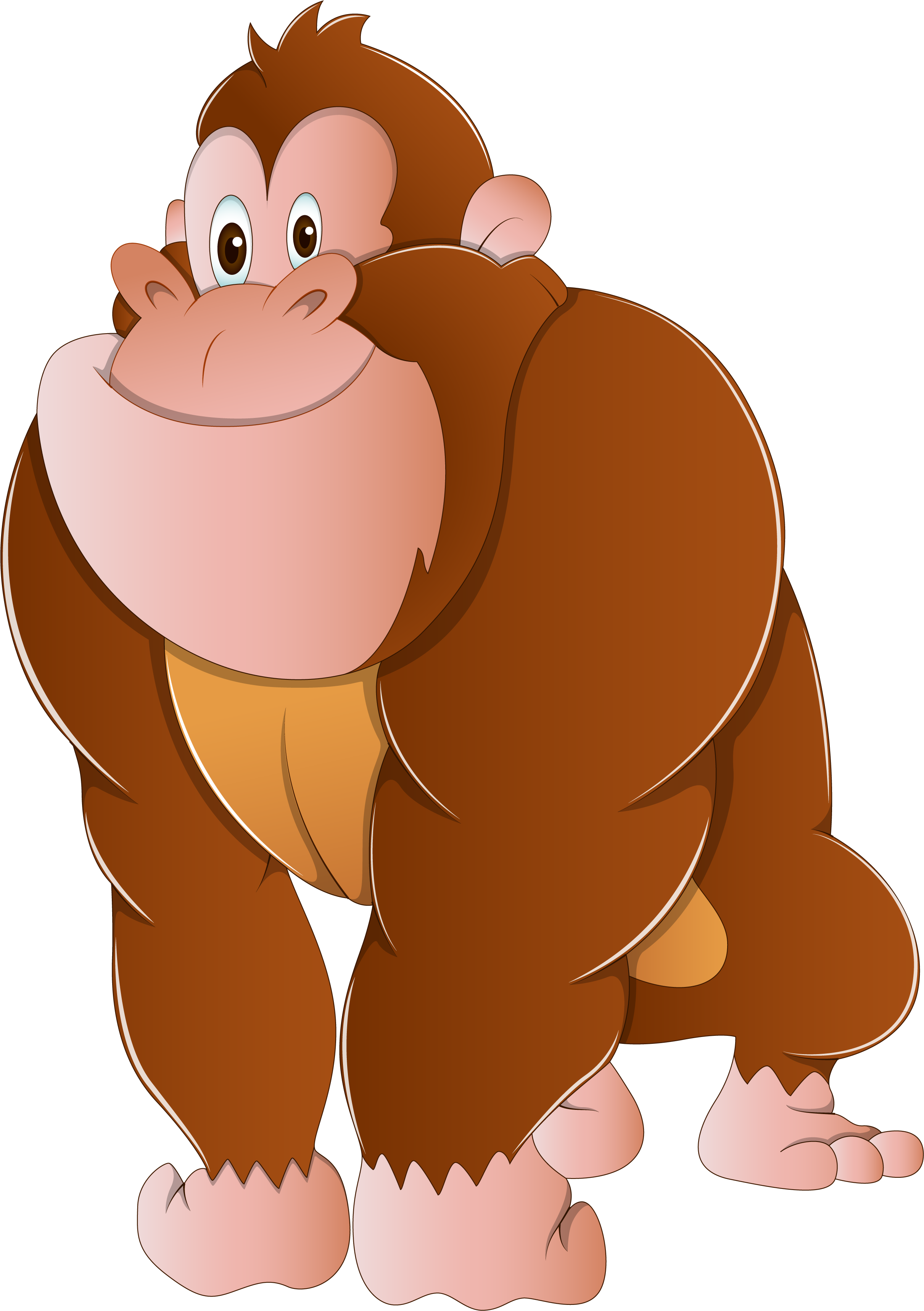 Vector Transparent Library Gorilla Clip Art Cartoon - Ape Clipart - Png Download (2422x3435), Png Download