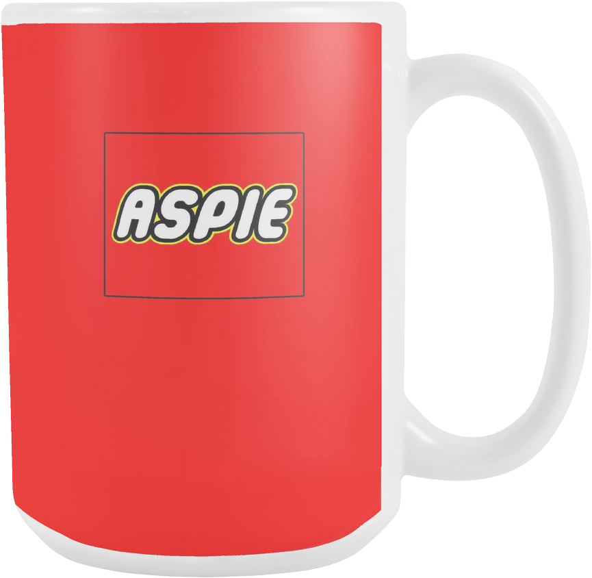 Aspie Aspergers Coffee / Cocoa / Tea 15oz Ceramic Red - Mug Clipart (1024x1024), Png Download