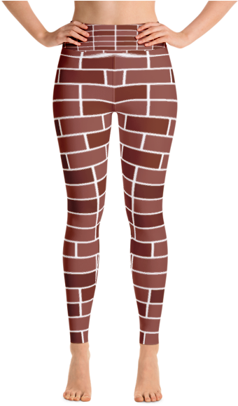 Red Brick Wall Design Yoga Leggings - Leggings Clipart (600x600), Png Download