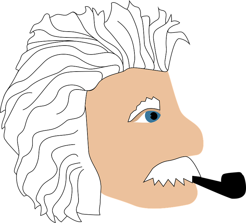 Einstein, Pipe, Profile, Scientist, Old Man - Illustration Clipart (796x720), Png Download