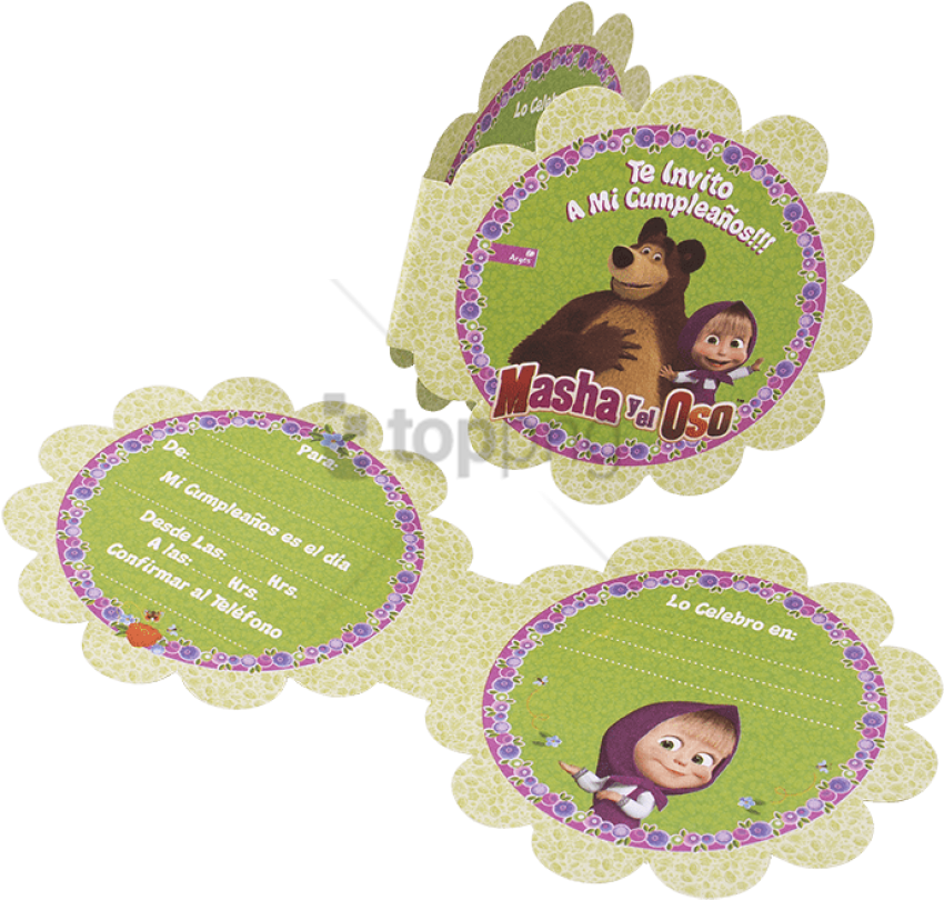 Free Png Tarjetas De Invitacion De Masha Y El Oso Png - Masha And The Bear Clipart (850x810), Png Download