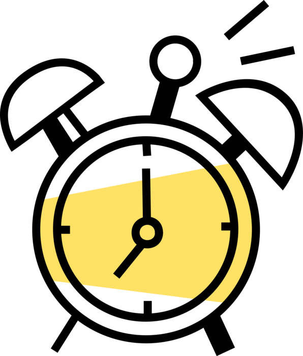 Vector Illustration Of Alarm Clock Ringing Its Morning - Vintage Time Icon Clipart (596x700), Png Download