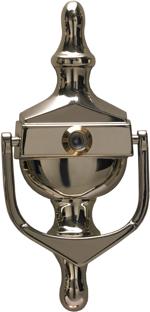 Gold Urn Spy - Urn Door Knocker With Spy Hole Clipart (626x1301), Png Download