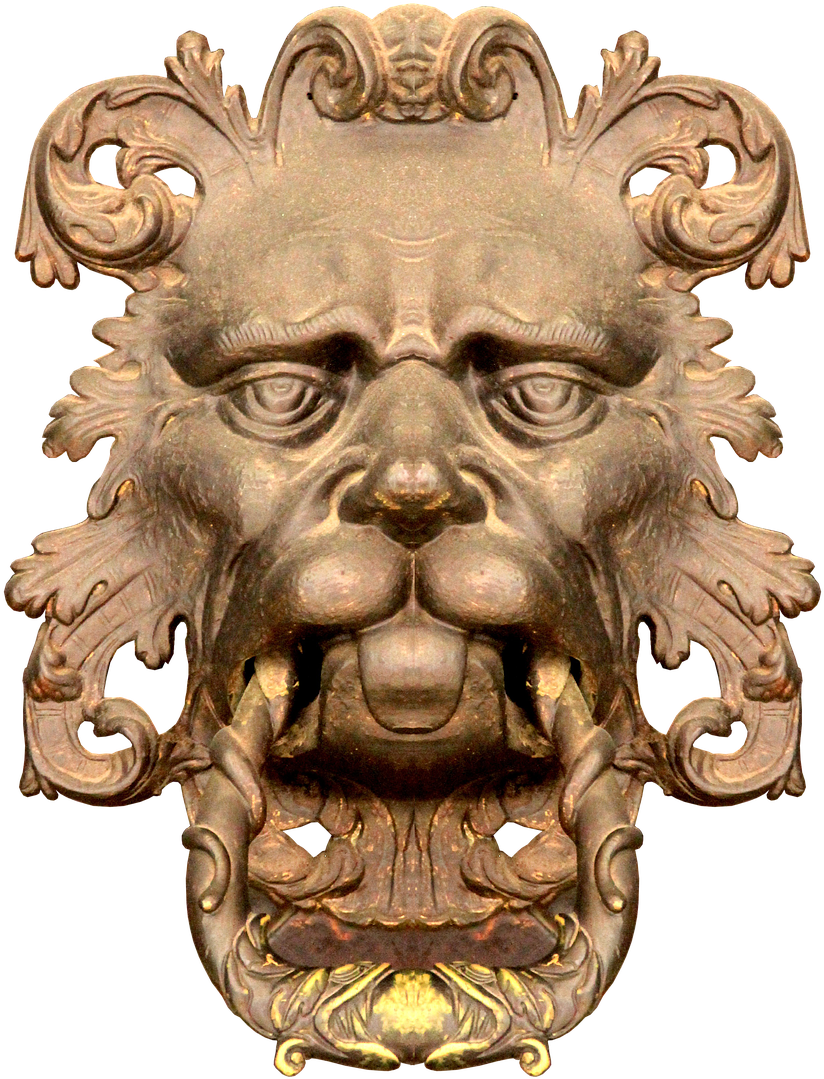 Doorknocker Lion Lion Head - Lion Clipart (1053x1280), Png Download