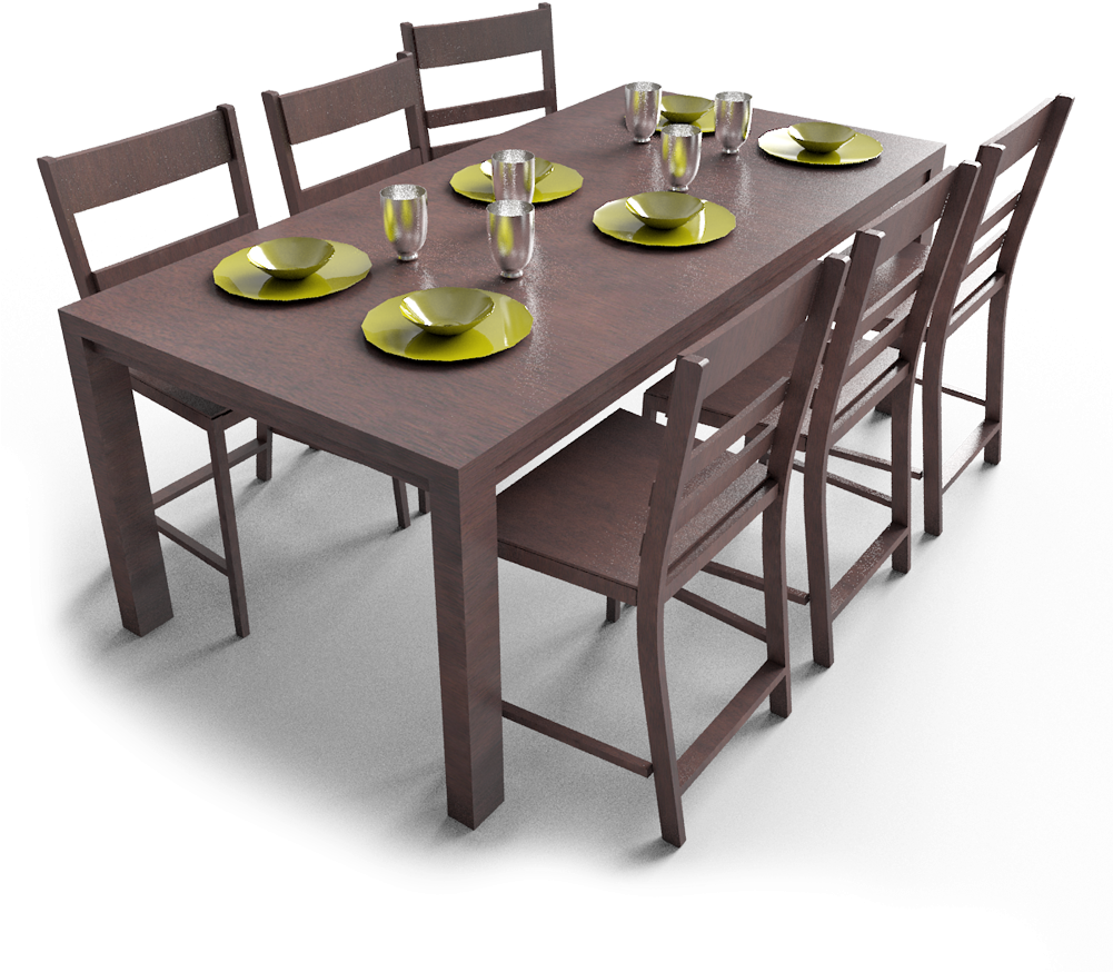 Kitchen & Dining Room Table Clipart (1000x1000), Png Download
