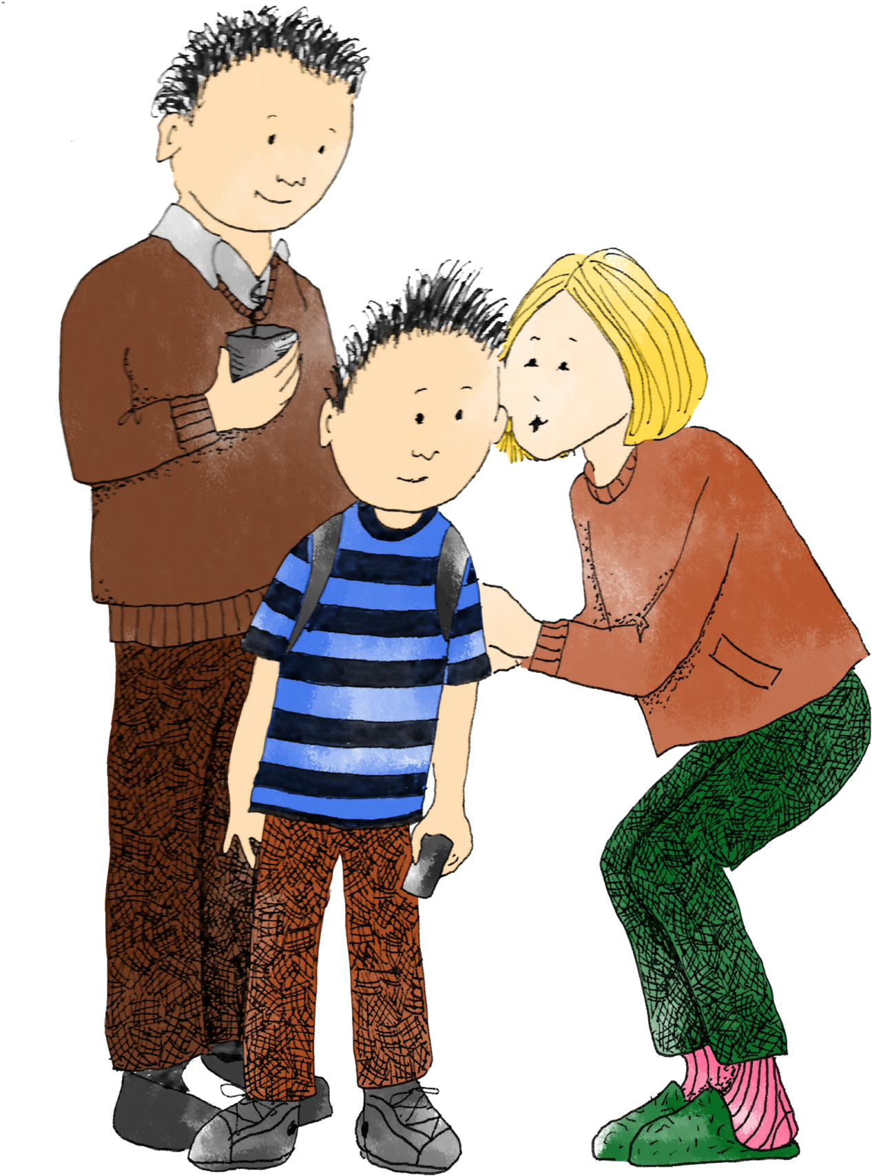 Harry With His Mom - Cartoon Clipart (1600x1898), Png Download