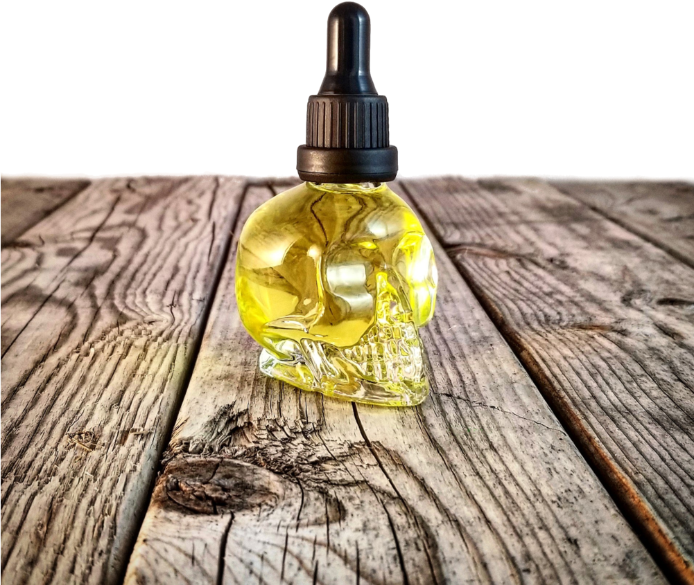 Capone Beard Oil In Clear Skull Bottle - Huile De Barbe Tete De Mort Clipart (1000x1000), Png Download