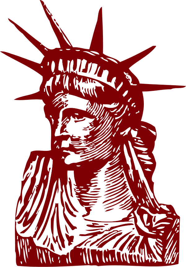 Statue Of Liberty Art - Liberty Statue Png Clipart (600x864), Png Download