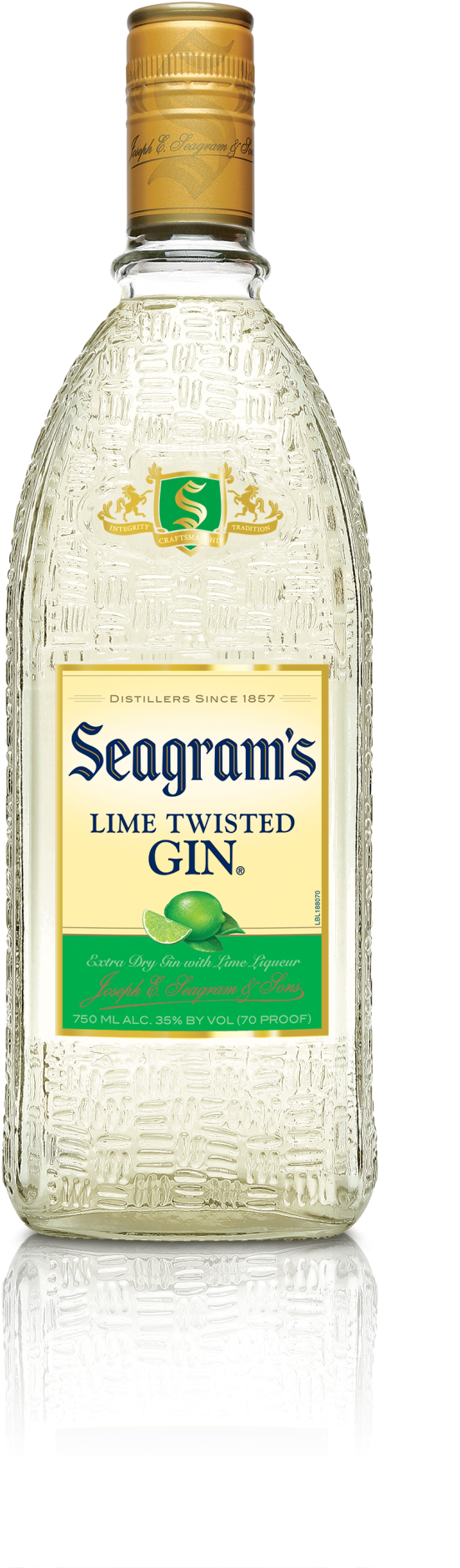 Seagram's Gin Usa Twisted Lime 750ml Bottle - Seagram's Lime Twisted Gin 375ml Clipart (856x2048), Png Download
