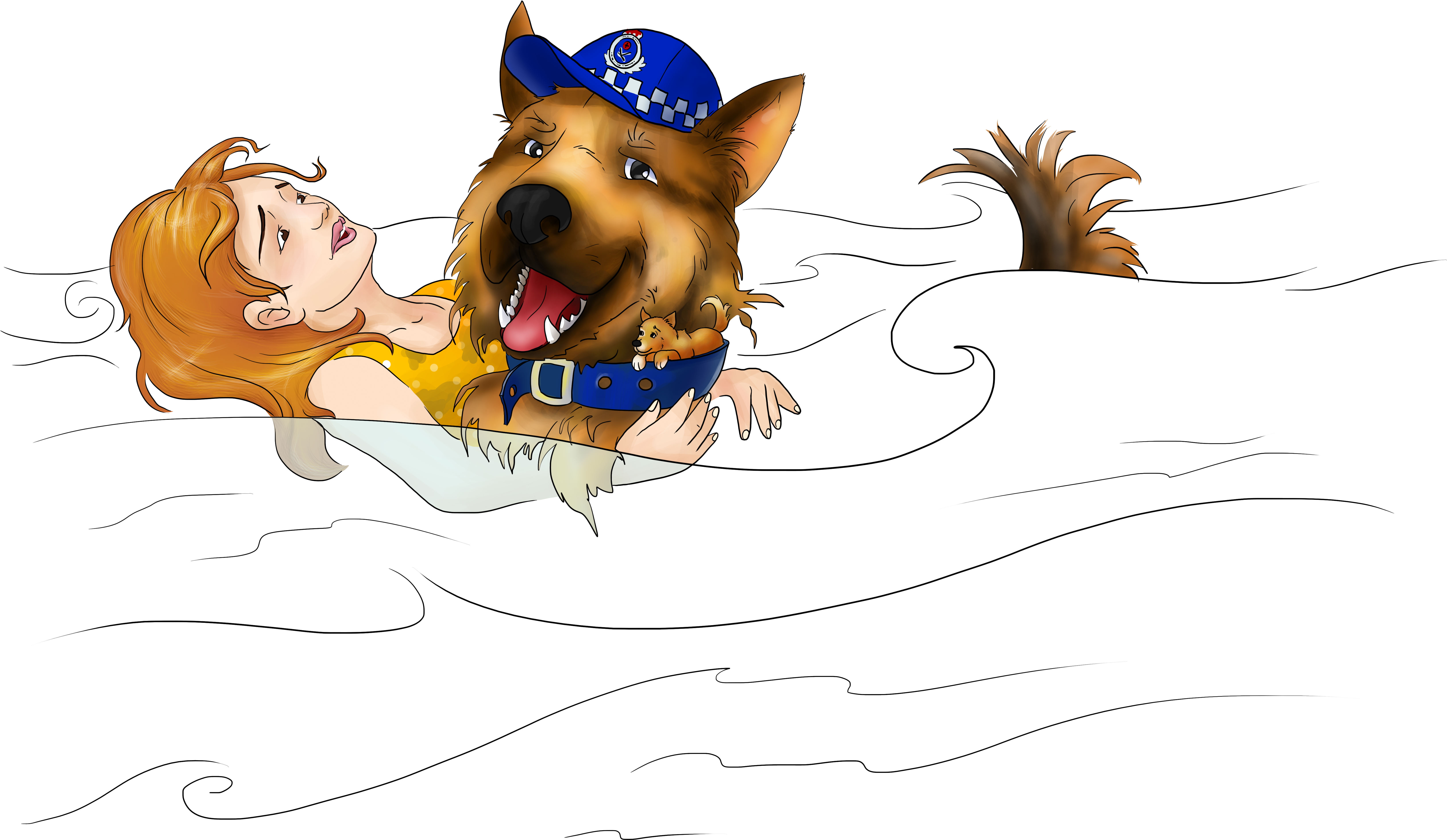 Police Dog - Illustration Clipart (7016x4961), Png Download