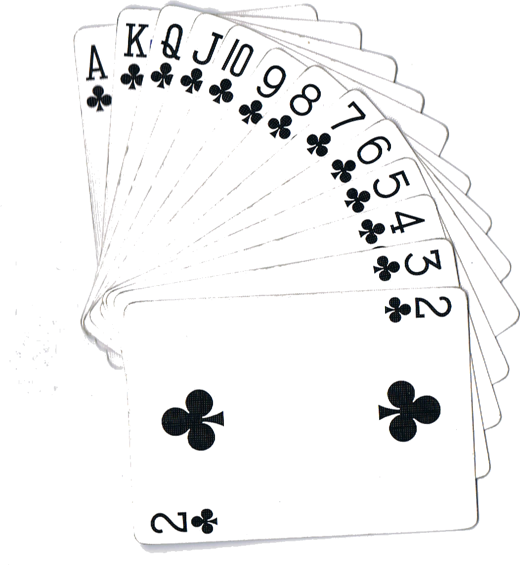 Clubs Suit Ace To Deuce - Poker Clipart (1052x1143), Png Download