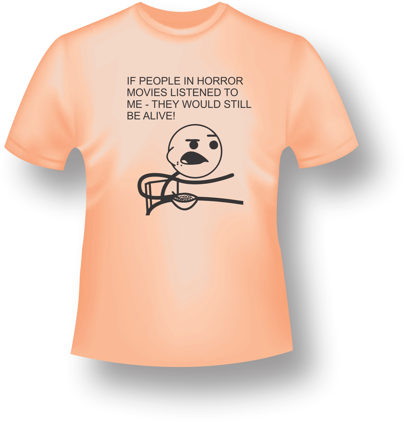 Horror Movie Advice T-shirt - Cartoon Clipart (1800x1842), Png Download