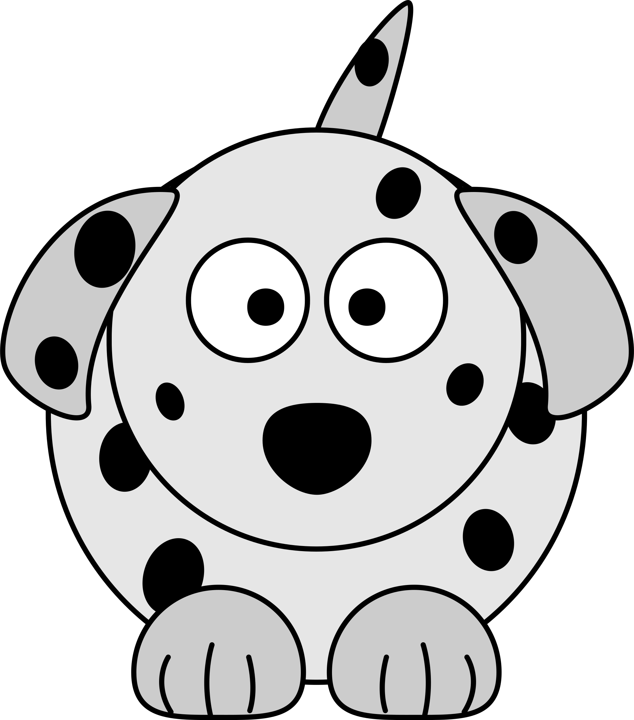 Dalmatian Clipart Dalmatian Puppy - Cartoon Dog With Spots - Png Download (2116x2400), Png Download