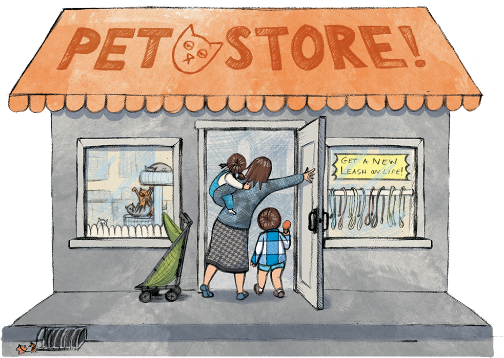 Graphic Black And White Library Pet Shop Great Dane - Drawing Of A Pet Shop Clipart (1000x713), Png Download