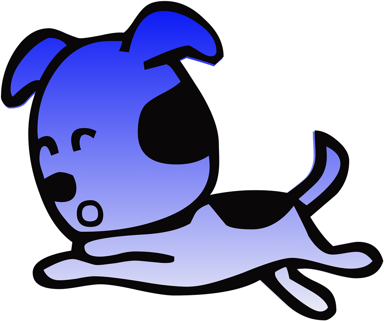 หมา สี ฟ้า การ์ตูน Clipart (1280x1079), Png Download