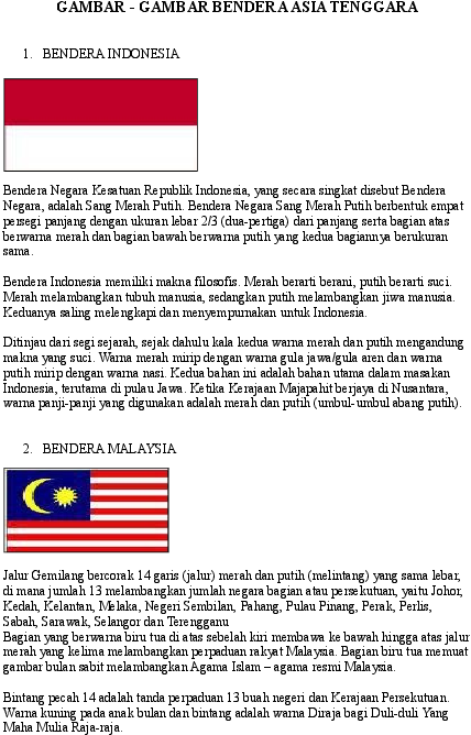 Doc - Bendera Bendera Yang Ada Di Asia Tenggara Clipart (595x842), Png Download