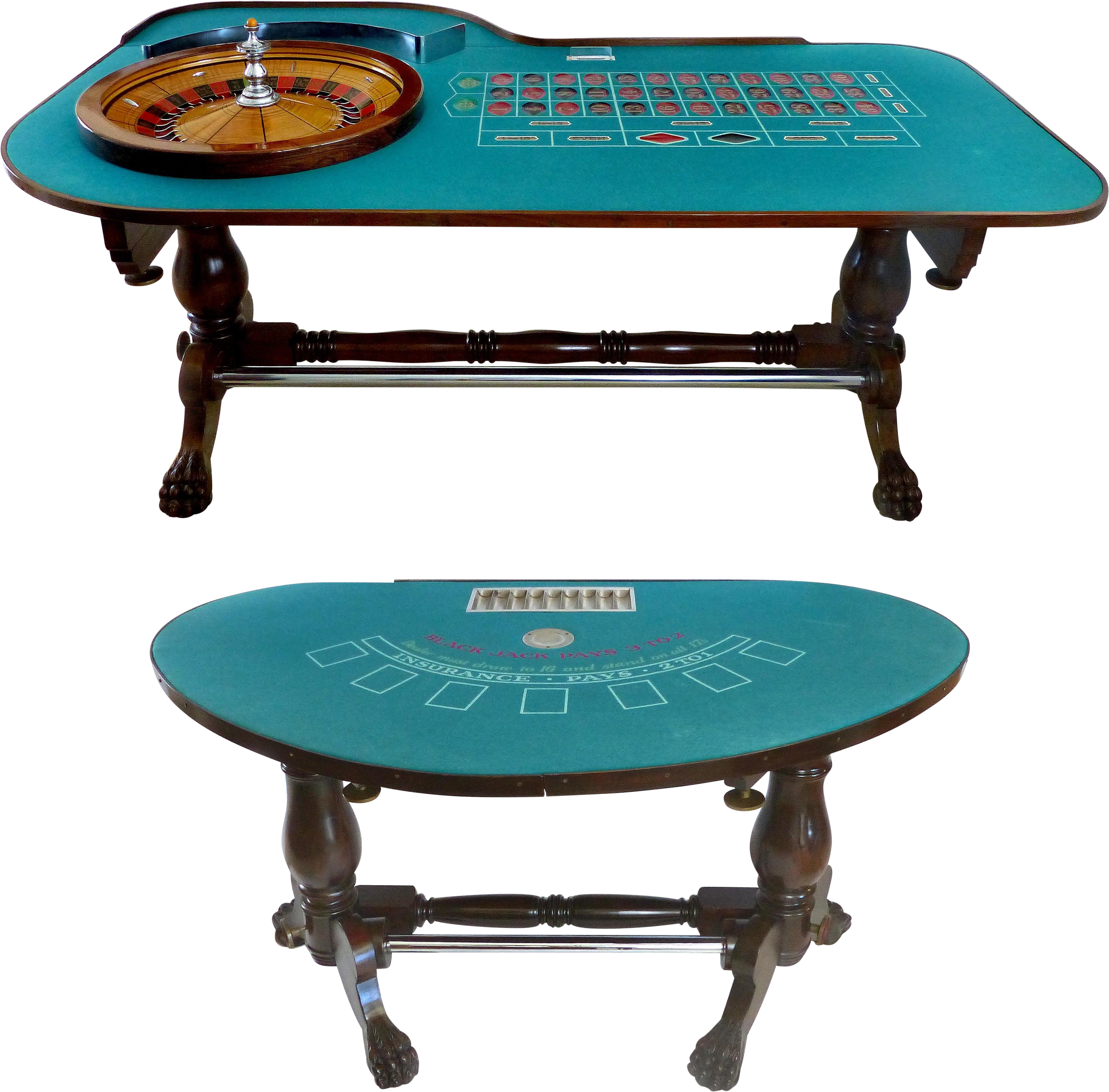 Great Gatsby Era 1920's Mahogany Roulette & Blackjack - Roulette Clipart (3831x3772), Png Download