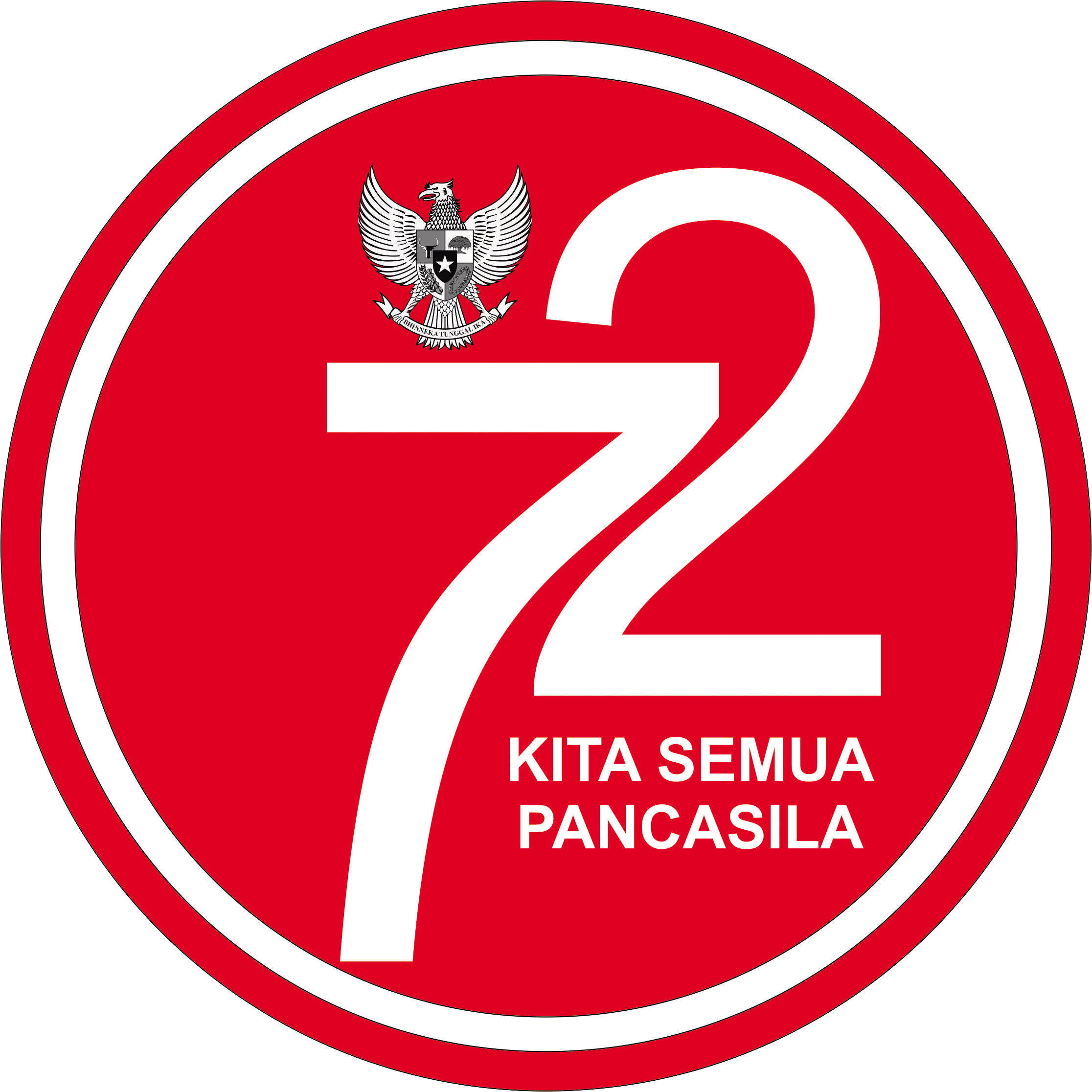 Top Images For Logo Bendera Merah Putih Ke 72 On Picsunday - Indonesia Clipart (2232x2232), Png Download
