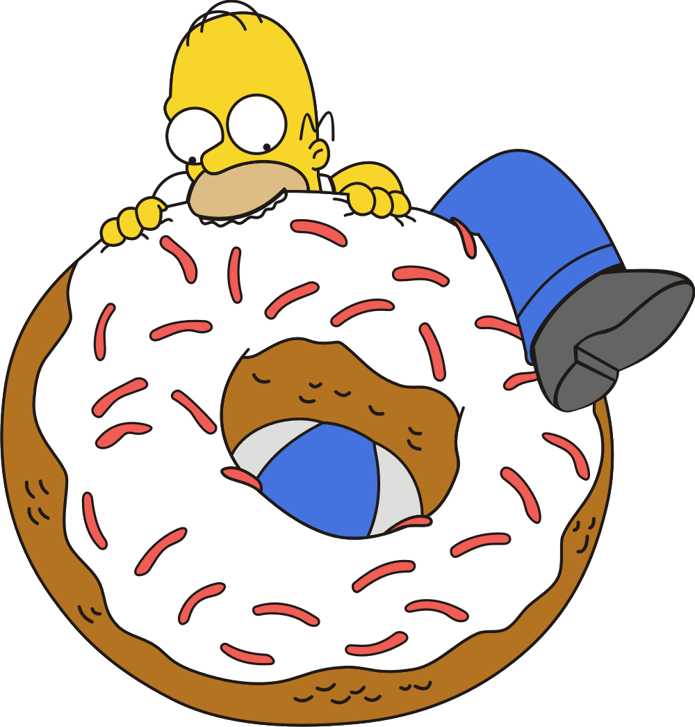 Best Free Simpsons Icon Png - Homer Simpson Big Donut Clipart (1000x1045), Png Download