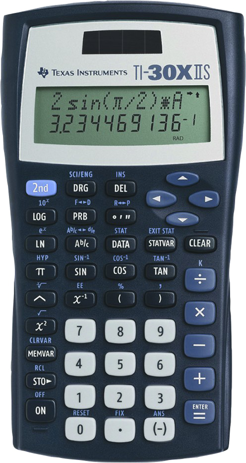 Scientific Calculator Png Photos - Texas Instruments 30x Iis Clipart (496x934), Png Download