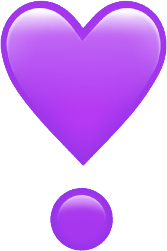 Purple Emoji Heart Freetouse Freetoedit Remixit Remixme - Emoji Heart Iphone Png Clipart (1024x1024), Png Download
