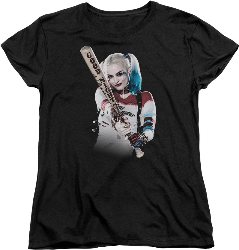 Suicide Squad Harley Bat At You Womens T Shirt - Harley Quinn Suicidé Squad Shirt Clipart (850x850), Png Download