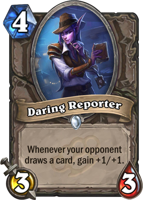 Daring Reporter Card - Daring Reporter Art Hearthstone Clipart (567x811), Png Download