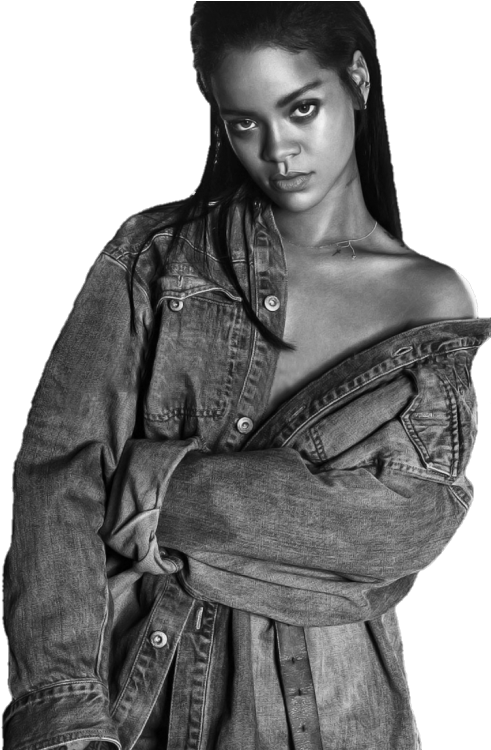 Rihanna Four Five Seconds, Rihanna Style, Denim Fashion, - Rihanna Four Five Seconds Clipart (500x749), Png Download