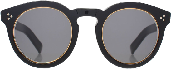Illesteva - Round Black Sunglasses Woman Clipart (567x567), Png Download