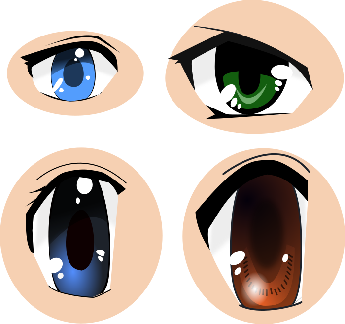 Anime Eyes Svg Images - Anime Eye Vector Clipart (700x657), Png Download