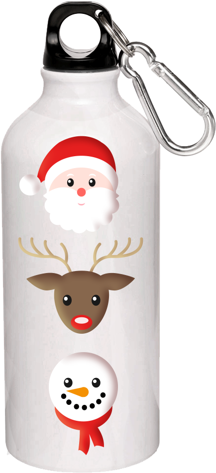 Christmas Emoji Bottle - Water Bottle Clipart (1000x1000), Png Download