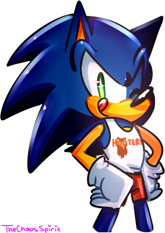 That Day, Twitter User @neonspindash Uploaded A Similar - Sonic The Hedgehog Hooters Clipart (900x1000), Png Download