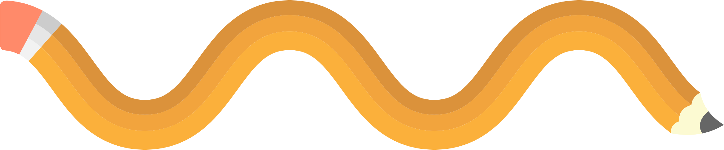 Wavy Line Svg - Wavy Pencil Clipart (2334x486), Png Download