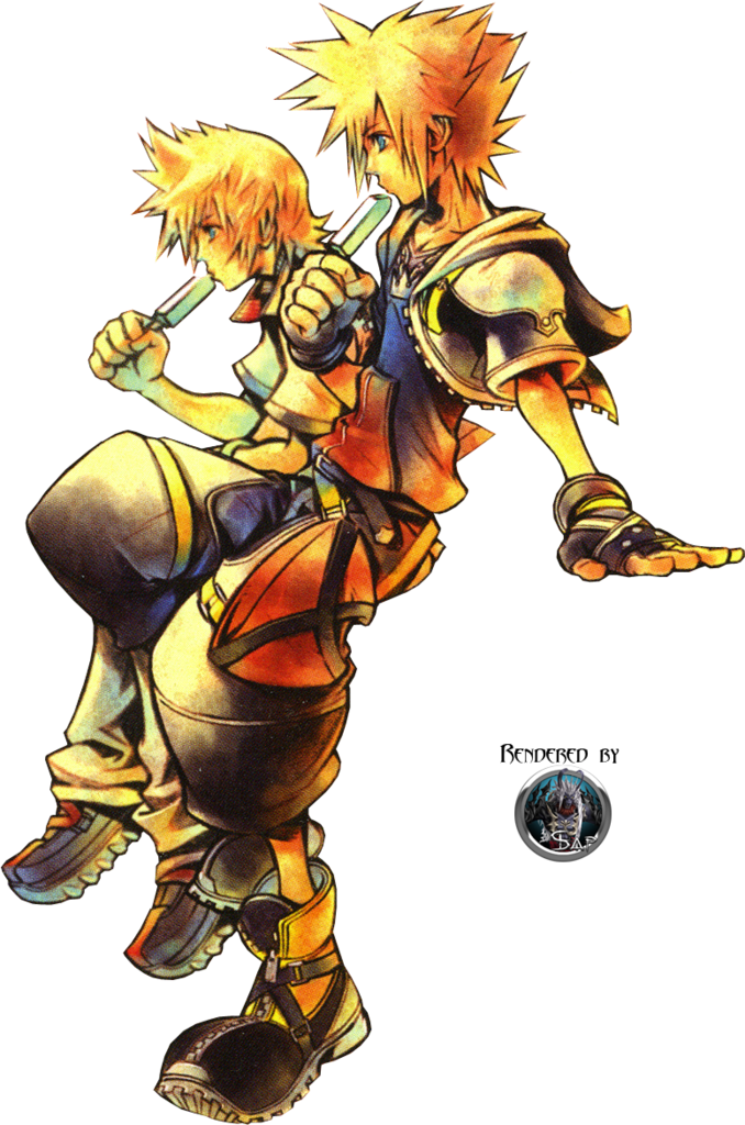 Or - Kingdom Hearts 2 Roxas And Sora Clipart (678x1024), Png Download