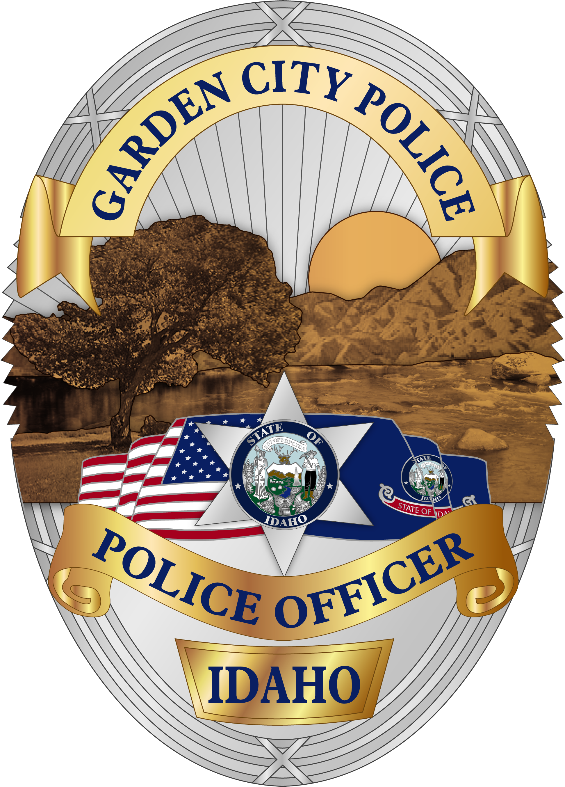 C 137037 Garden City Police Department Idaho 3d Badge - Emblem Clipart (2059x2892), Png Download