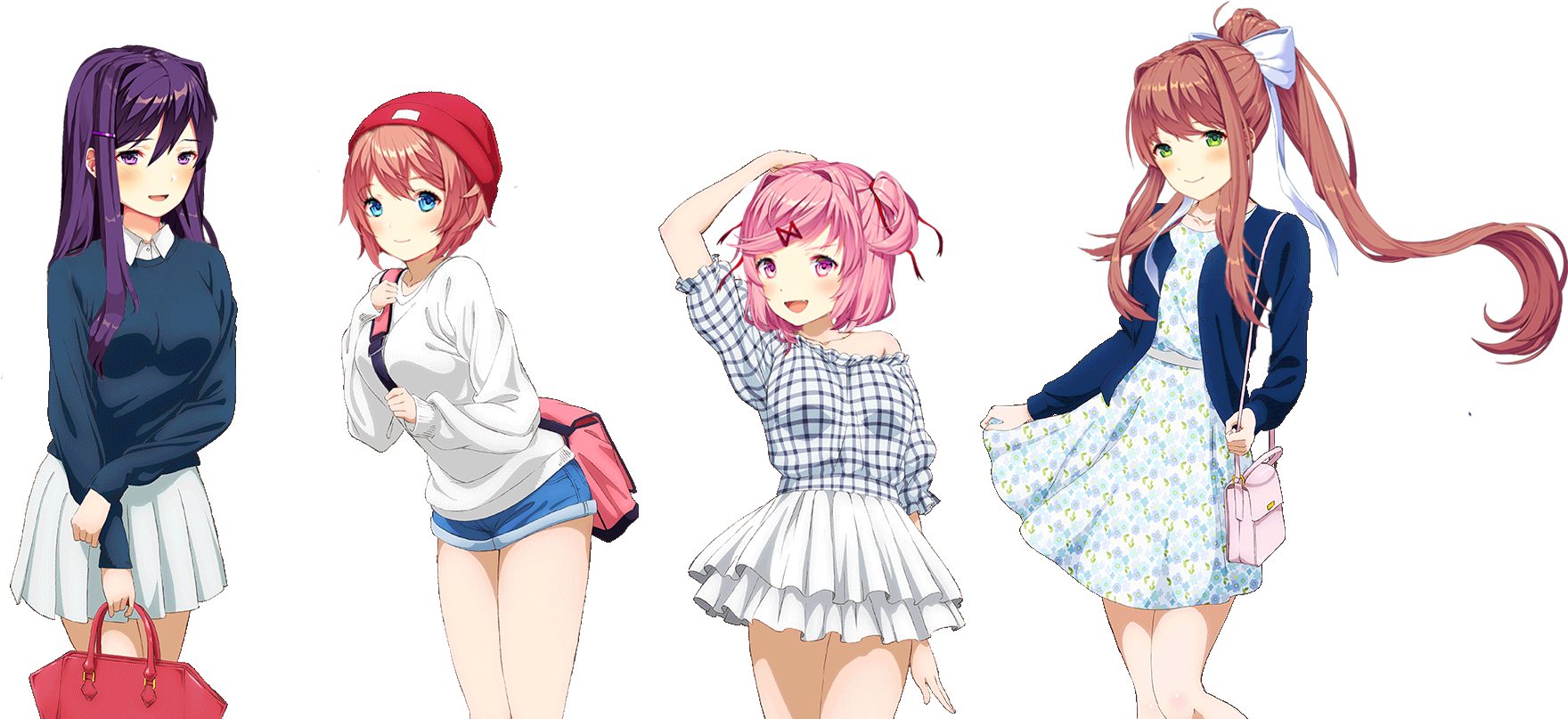 Miscdoki Doki Literature X Love Live - Doki Doki Literature Club Poses Clipart (1778x807), Png Download