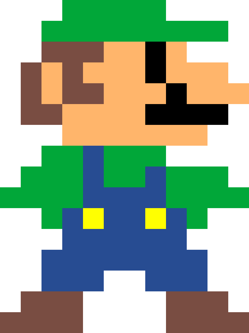 Luigi Clipart Pixel - Mario 8 Bits - Png Download (840x1120), Png Download