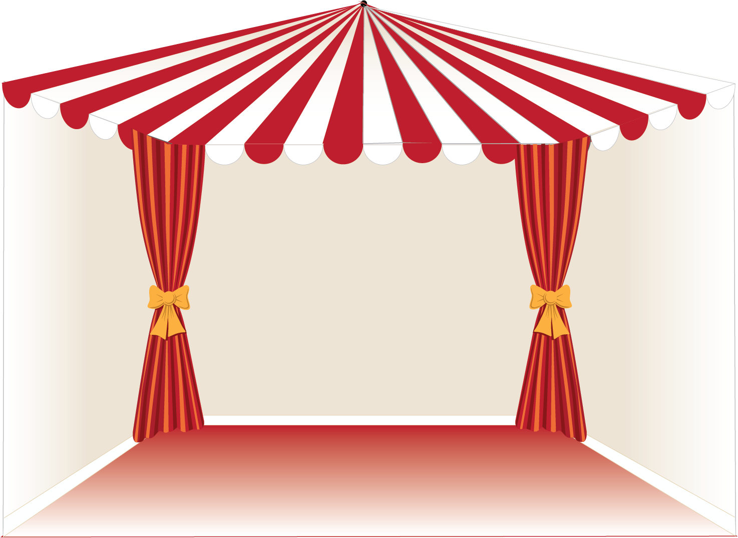 Drawn Curtain Circus Tent - Circus Tent Curtains Clipart (1474x1075), Png Download