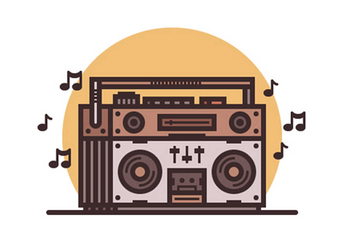 Clip Transparent Boombox Transparent Vector - Boombox Radio Vintage Minimalista Png (1280x960), Png Download