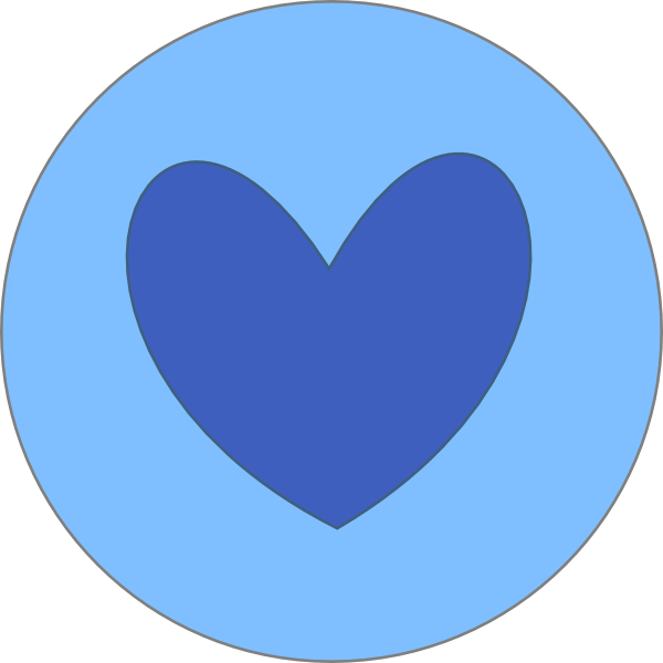 Heart In Circle Blue Svg Clip Arts 600 X 600 Px - Png Download (600x600), Png Download