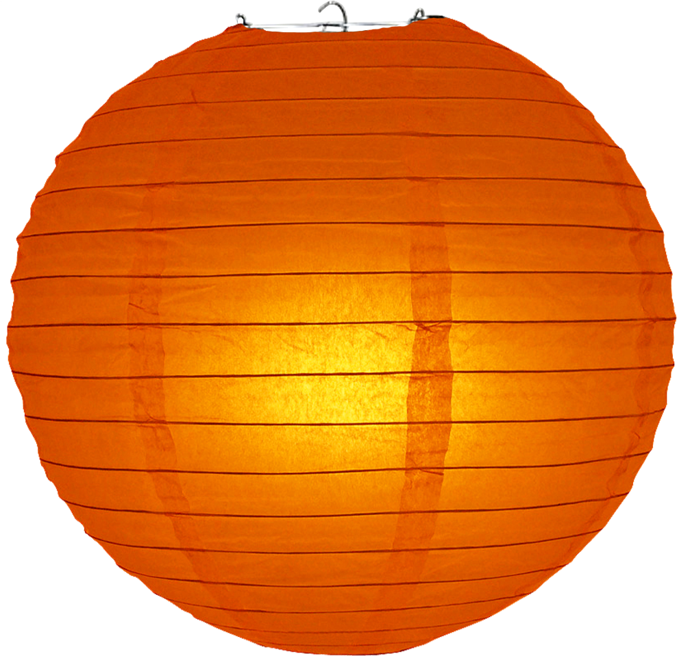 Red Orange Ribbed Paper Lanterns Clipart (988x958), Png Download