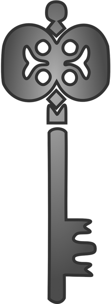 Skeleton - Grey Key Clip Art - Png Download (500x1000), Png Download