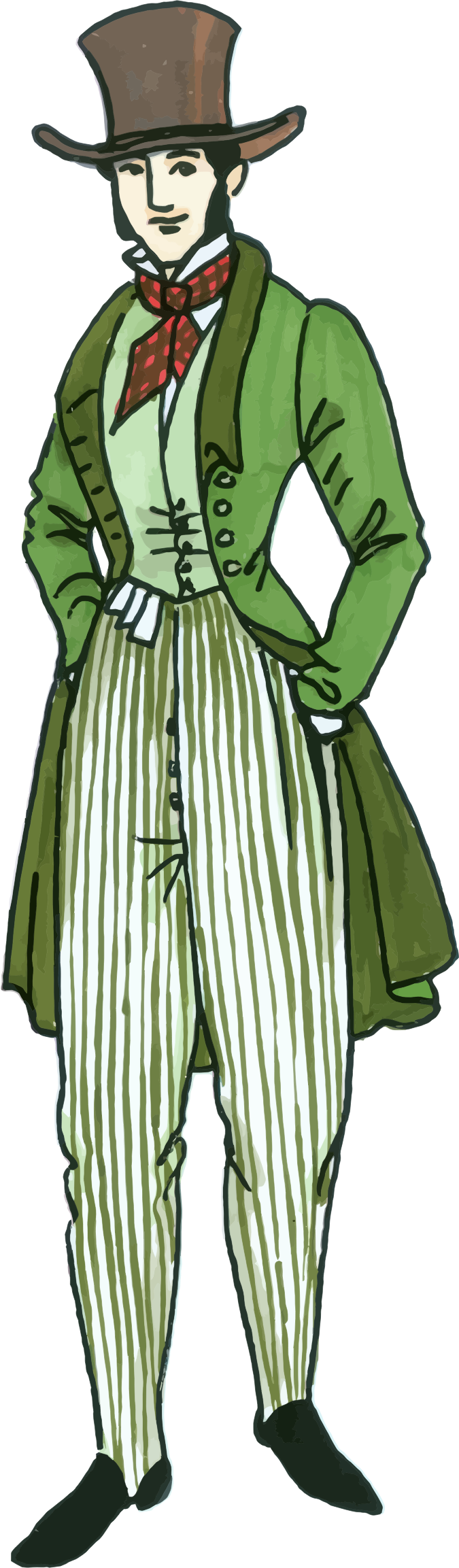 Vintage Mens Fashion - 1830 Kleidung Clipart (675x2306), Png Download