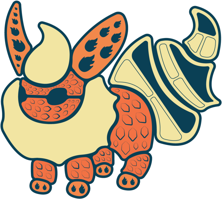 Flareon-sticker Clipart (1000x1294), Png Download