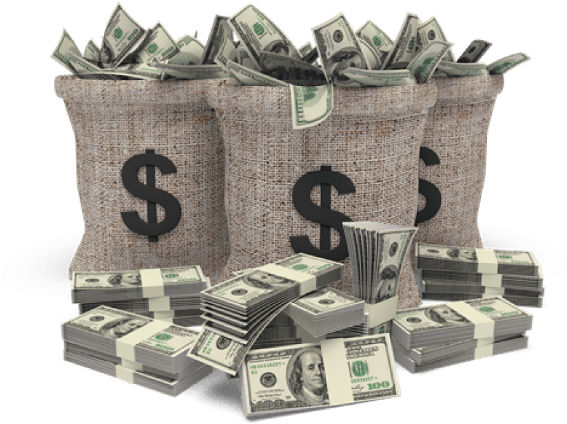 Free Png Download Bags Of Dollars Png Images Background - Bags Of Dollars Png Clipart (850x616), Png Download