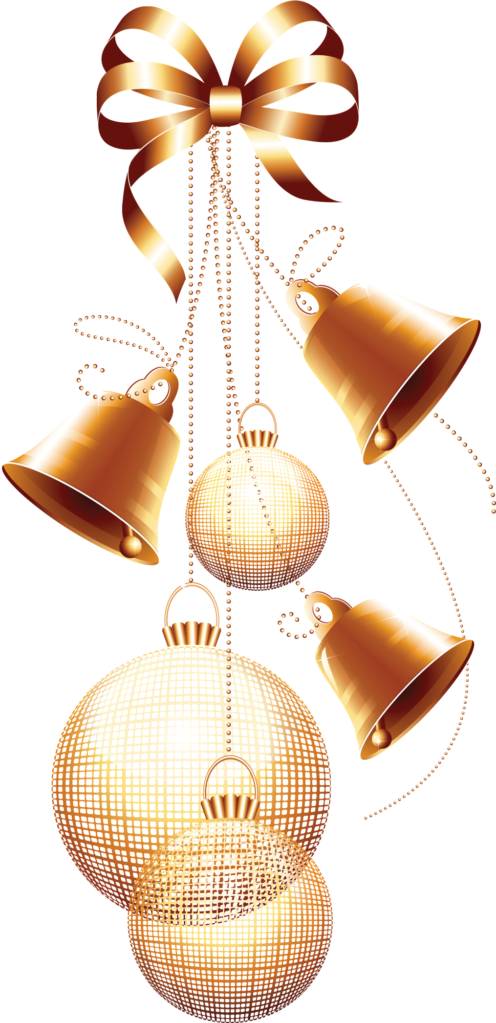 Christmas Gift Decoration Png Element - Cloches Et Boules Noel Png Clipart (1024x2091), Png Download